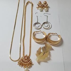 Elegant Gold Tone Jewelry Lot